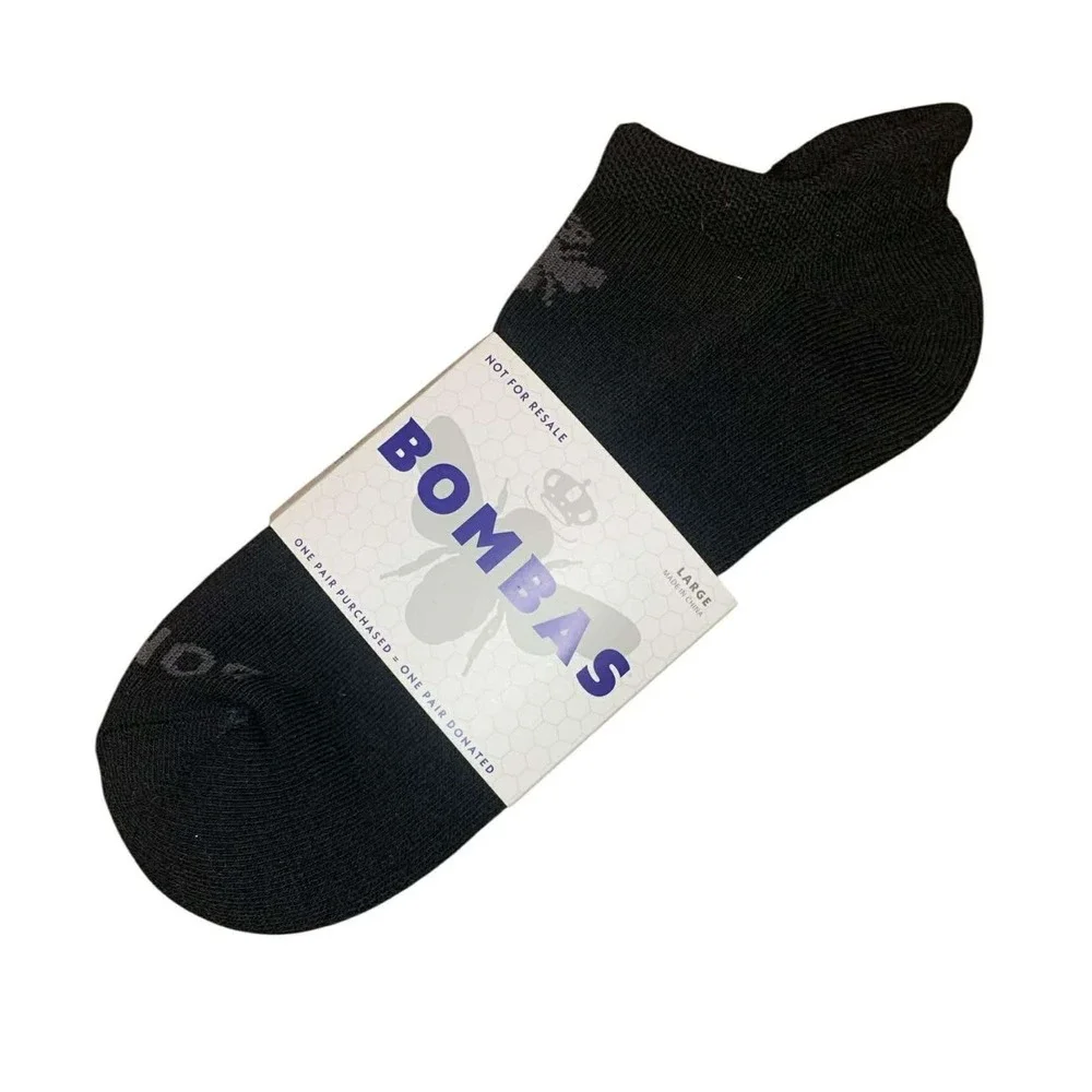 Bombas Ankle Socks Unisex Large Black Honeycomb Arch Support Performance Sporty